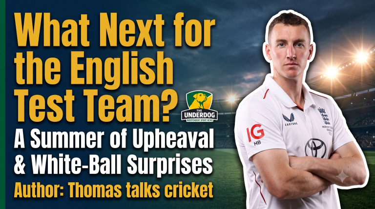 Harry Brook featured image graphic for article titled What Next for the English Test Team?