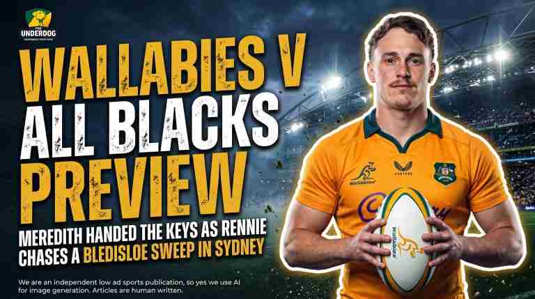 Declan Meredith in Wallabies gold ahead of his first Bledisloe Cup start at flyhalf against the All Blacks at Accor Stadium